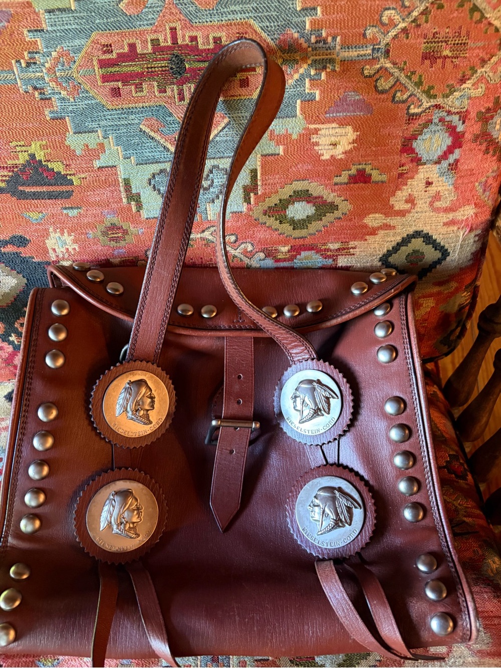 KIELSELSTEIN CORD Tribal Medallion Messenger Tote Bag